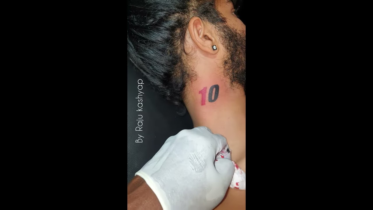13 number Tattoo | Neck tattoo, Tattoos, Number tattoos